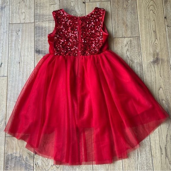 Cat & Jack Sleeveless Sequin Bodice Hi-Lo Tulle Skirt Dress size XS 4-5 - Picture 8 of 11